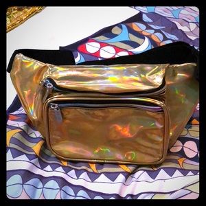 Gold holographic fannypack